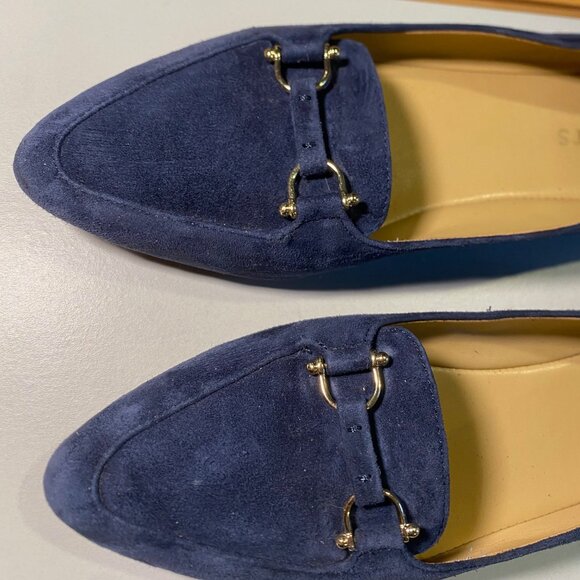 Talbots - Size 8.5M - Women's Loafers Blue suede with buckle - Picture 3 of 9